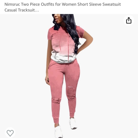 Nimsruc Two Piece Outfits for Women Short Sleeve Sweatsuit Casual Tracksuit - Picture 1 of 1
